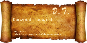Doszpod Teobald névjegykártya
